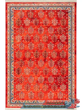 فرش سنتی 1000 شانه طرح افشان درختی افشار زمینه قرمز کاشان اصلی