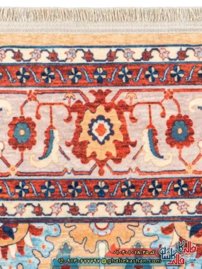 فرش سنتی 1000 شانه طرح افشان سلطان آباد زمینه طلایی کاشان