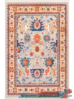 فرش سنتی 1000 شانه طرح افشان سلطان آباد زمینه طوسی کاشان اصلی