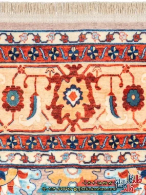 فرش سنتی 1000 شانه طرح افشان سلطان آباد زمینه طوسی کاشان نزدیک