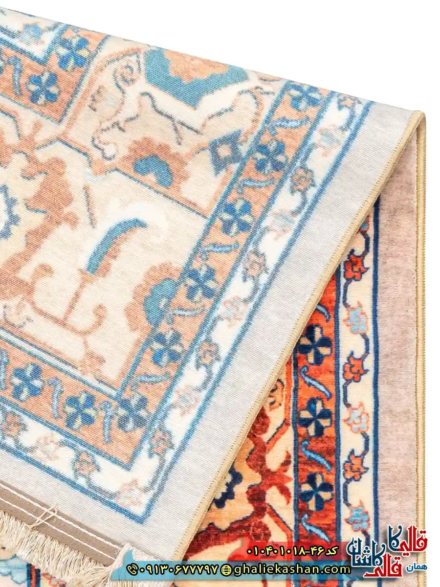 فرش سنتی 1000 شانه طرح افشان سلطان آباد زمینه طوسی کاشان نزدیک4