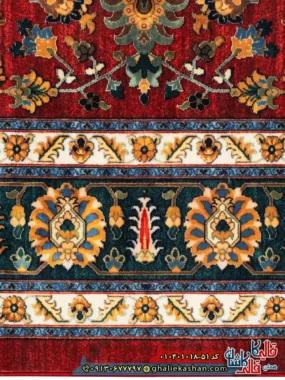 فرش سنتی 1000 شانه طرح افشان سلطانی زمینه لاکی کاشان نزدیک2