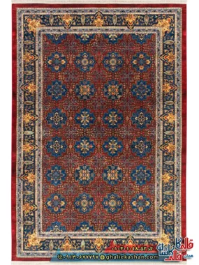 فرش سنتی 1000 شانه طرح افشان واگیره شمسه بیرجند زمینه لاکی کاشان اصلی