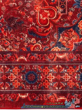 فرش سنتی 1000 شانه طرح افشان گل افشان کرمان زمینه عنابی کاشان نزدیک3