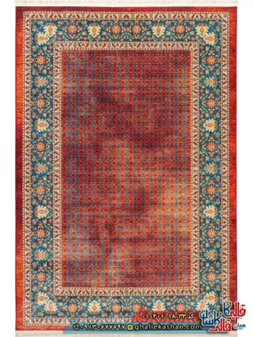 فرش سنتی 1000 شانه طرح افشان گل ریز مشهد زمینه قرمز کاشان اصلی