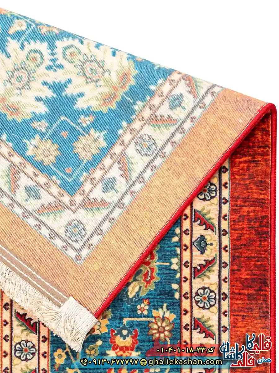 فرش سنتی 1000 شانه طرح افشان گل ریز مشهد زمینه قرمز کاشان نزدیک 4