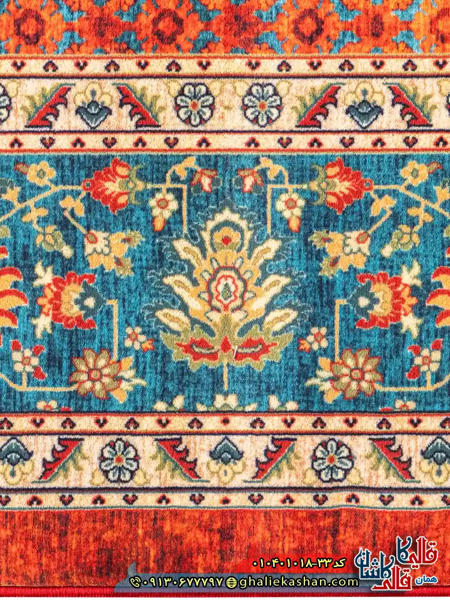 فرش سنتی 1000 شانه طرح افشان گل ریز مشهد زمینه قرمز کاشان نزدیک