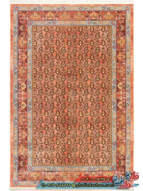 فرش سنتی 1000 شانه طرح بته جقه قشقایی زمینه عنابی کاشان اصلی