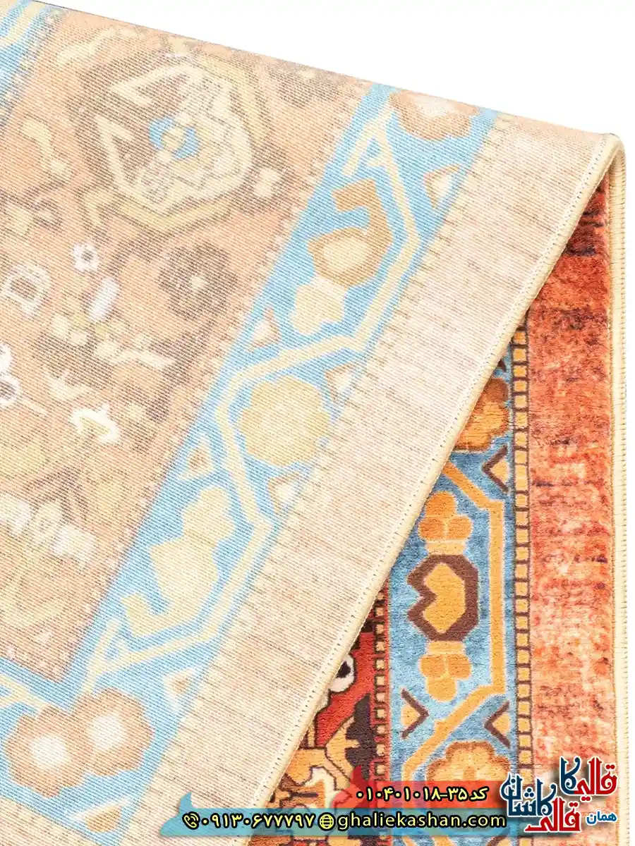 فرش سنتی 1000 شانه طرح بته جقه قشقایی زمینه عنابی کاشان نزدیک 4