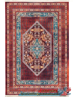 فرش سنتی 1000 شانه طرح ترنج بیرجند زمینه عنابی کاشان اصلی