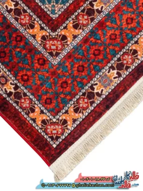 فرش سنتی 1000 شانه طرح ترنج بیرجند زمینه عنابی کاشان نزدیک2