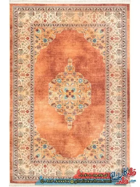 فرش سنتی 1000 شانه طرح هریس گل ریز زمینه عنابی کاشان اصلی