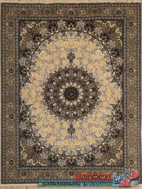 فرش طرح 700 شانه طرح آسنا رنگ کرم کاشان اصلی