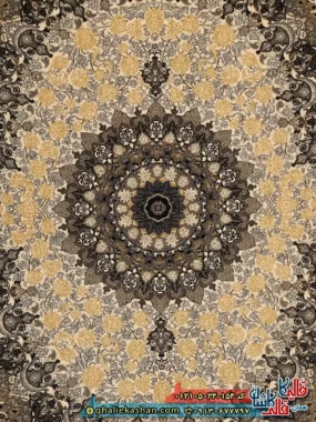 فرش طرح 700 شانه طرح آسنا رنگ کرم کاشان زمینه