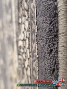 فرش طرح 700 شانه طرح افشان لیان رنگ طوسی دودی کاشان نزدیک