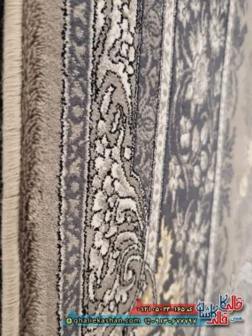 فرش طرح 700 شانه طرح افشان لیان رنگ فیلی نقره ای کاشان نزدیک