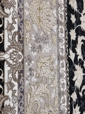 فرش طلاکوب 1200 شانه طرح افشان توتیا رنگ سرمه ای گل برجسته کاشان نزدیک