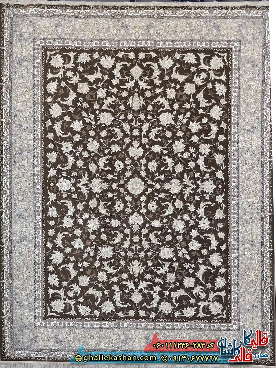 فر -طلاکوب-1200- انه-طرح-اف ان-توتیا-رنگ-قهوه-ای-نسکافه-ای-گل-برجسته-کا ان-اصلیش
