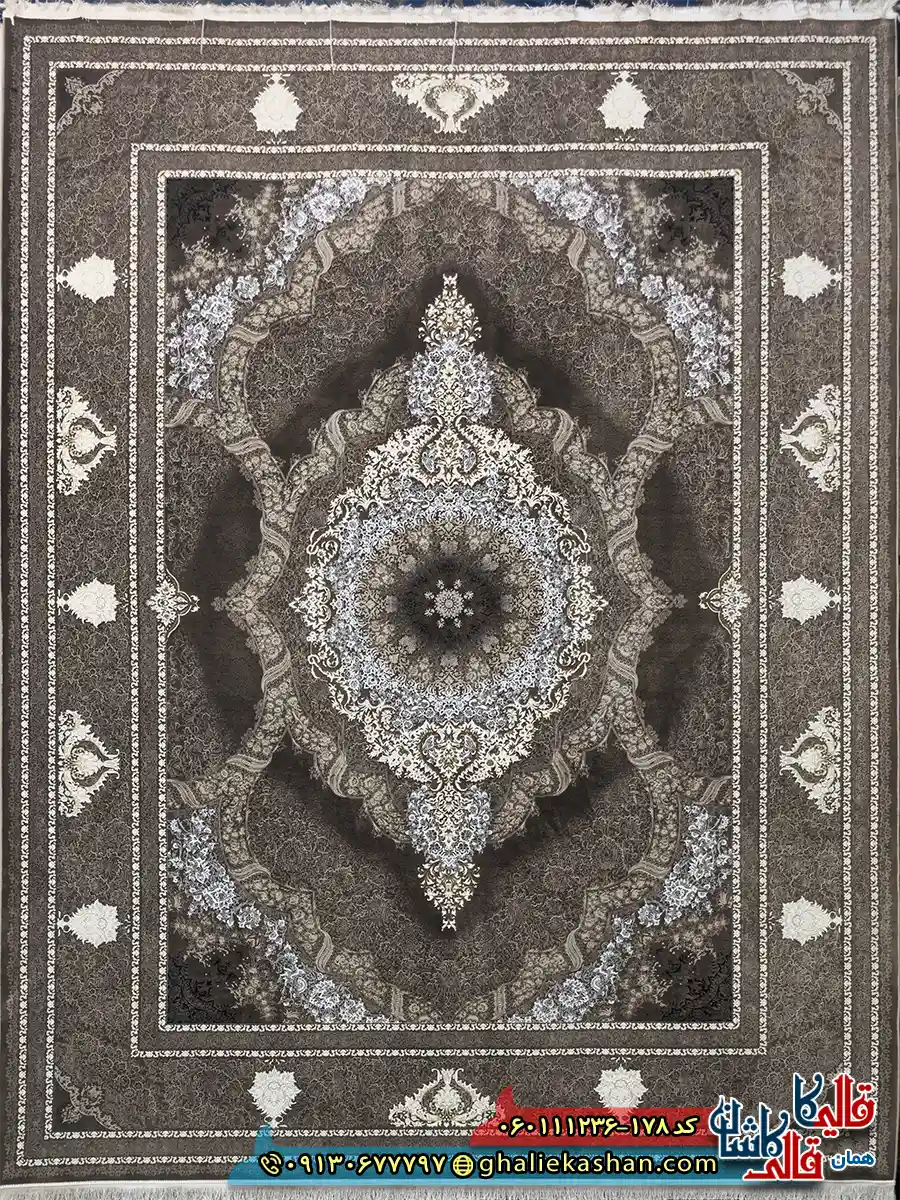 فرش طلاکوب 1200 شانه طرح برکه رنگ قهوه ای شکلاتی گل برجسته کاشان اصلی فرش طلاکوب 1200 شانه طرح برکه رنگ قهوه ای شکلاتی گل برجسته کاشان اصلی