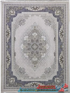 فرش طلاکوب 1200 شانه طرح مژده رنگ کرم صدفی گل برجسته کاشان