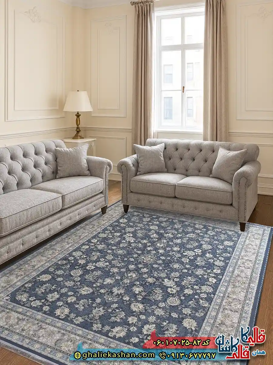 فرش طلاکوب 700 شانه طرح افشان فرنوش رنگ طوسی دودی کاشان دکوراسیون فرش طلاکوب 700 شانه طرح افشان فرنوش رنگ طوسی دودی کاشان دکوراسیون