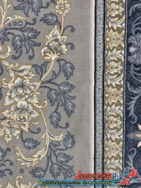 فرش طلاکوب 700 شانه طرح افشان نگار رنگ فیلی ترمه ای کاشان نزدیک 2