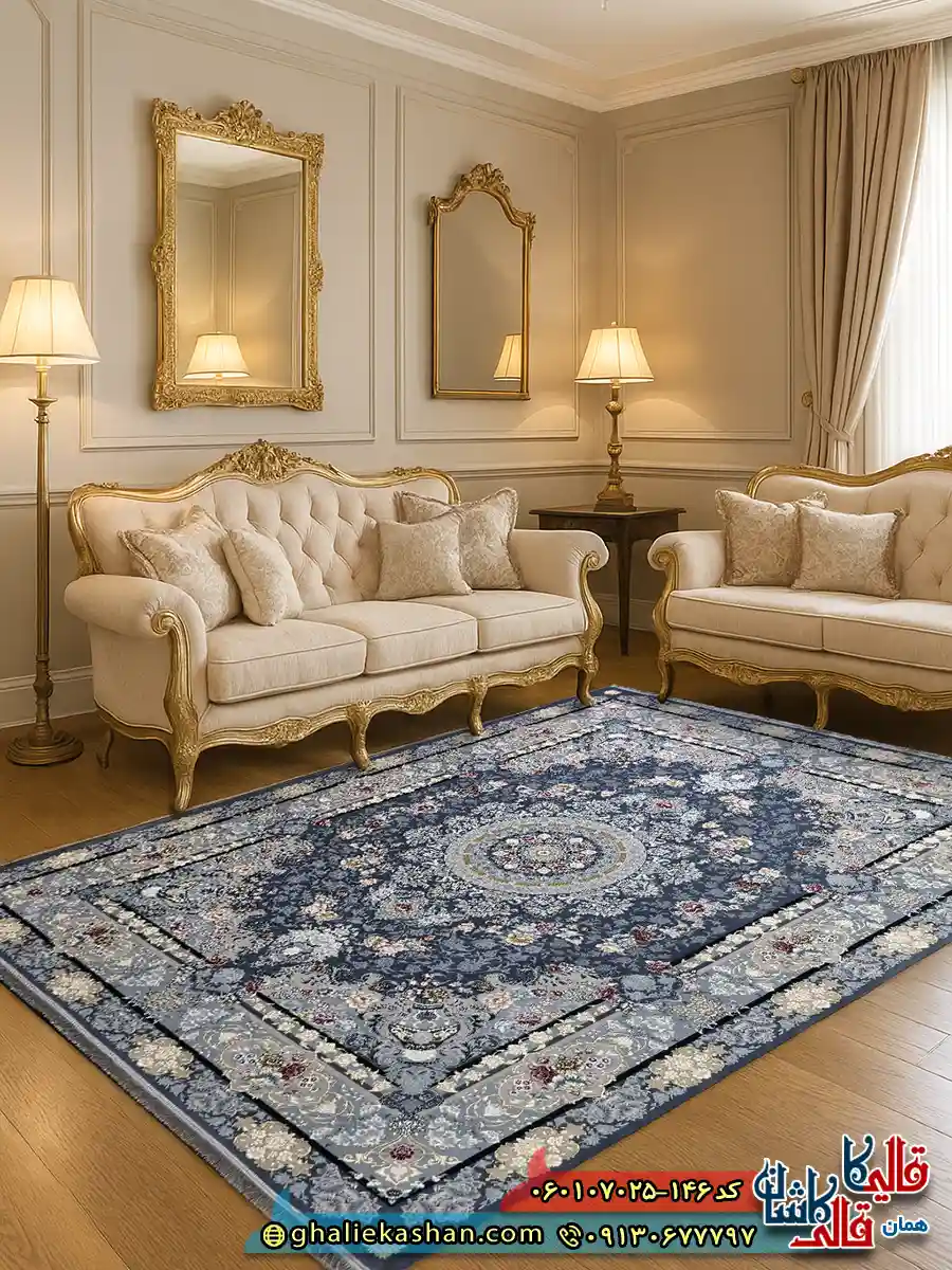 فرش طلاکوب 700 شانه طرح گندم رنگ طوسی دودی کاشان دکوراسیون فرش طلاکوب 700 شانه طرح گندم رنگ طوسی دودی کاشان دکوراسیون