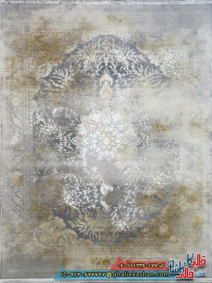 فرش طلاکوب وینتیج 1200 شانه طرح آرشا رنگ کرم صدفی گل برجسته کاشان اصلی فرش طلاکوب وینتیج 1200 شانه طرح آرشا رنگ کرم صدفی گل برجسته کاشان اصلی