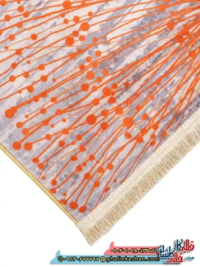 فرش مدرن 1000 شانه طرح افشان قاصدک زمینه طوسی کاشان نزدیک 3