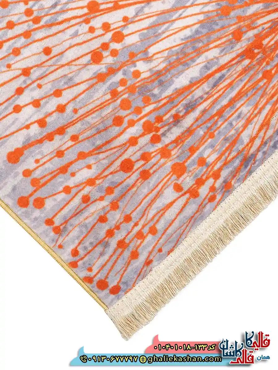 فرش مدرن 1000 شانه طرح افشان قاصدک زمینه طوسی کاشان نزدیک 3