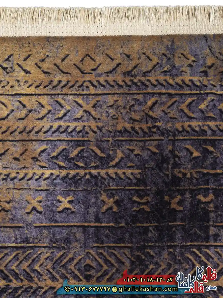 فرش مدرن وینتیج 1000 شانه طرح افشان قلم کار زمینه طوسی کاشان نزدیک