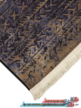 فرش مدرن وینتیج 1000 شانه طرح افشان قلم کار زمینه طوسی کاشان نزدیک 2