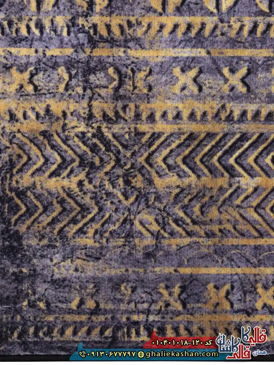 فرش مدرن وینتیج 1000 شانه طرح افشان قلم کار زمینه طوسی کاشان نزدیک 3