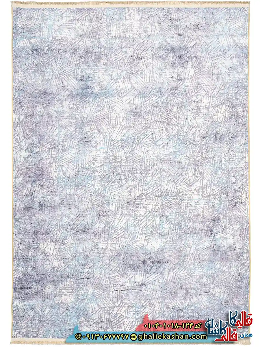 فرش مدرن وینتیج 1000 شانه طرح افشان برفینه زمینه طوسی نقره ای کاشان اصلی