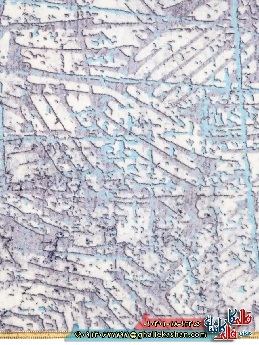 فرش مدرن وینتیج 1000 شانه طرح افشان برفینه زمینه طوسی نقره ای کاشان نزدیک 3