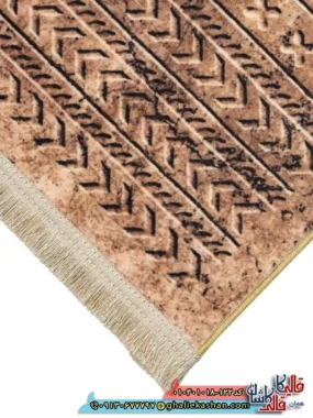 فرش مدرن وینتیج 1000 شانه طرح افشان قلم کار زمینه قهوه ای نسکافه ای کاشان نزدیک 2