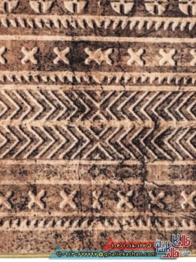 فرش مدرن وینتیج 1000 شانه طرح افشان قلم کار زمینه قهوه ای نسکافه ای کاشان نزدیک 3