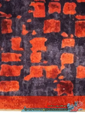 فرش مدرن وینتیج 1000 شانه طرح افشان ماتریکس زمینه قرمز آجری کاشان نزدیک 3