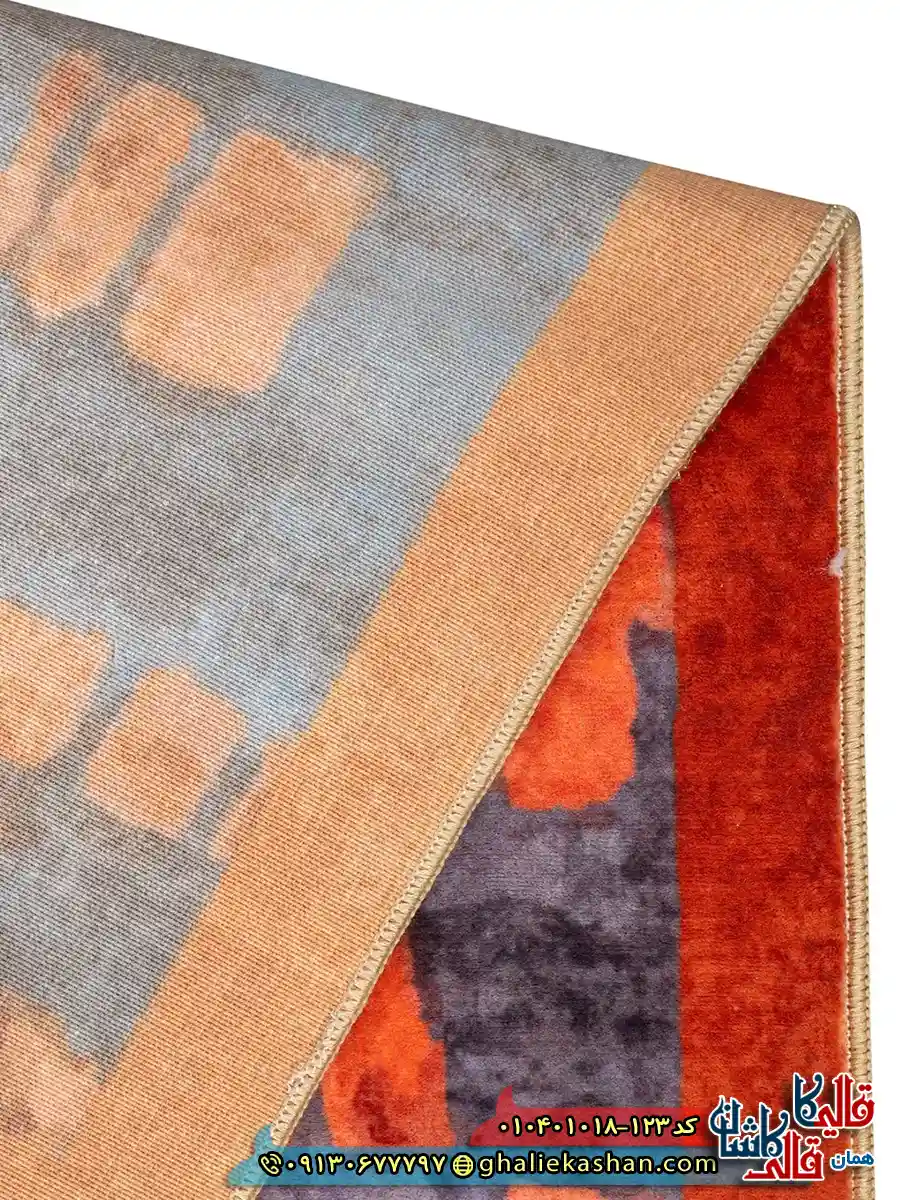 فرش مدرن وینتیج 1000 شانه طرح افشان ماتریکس زمینه قرمز آجری کاشان نزدیک 4