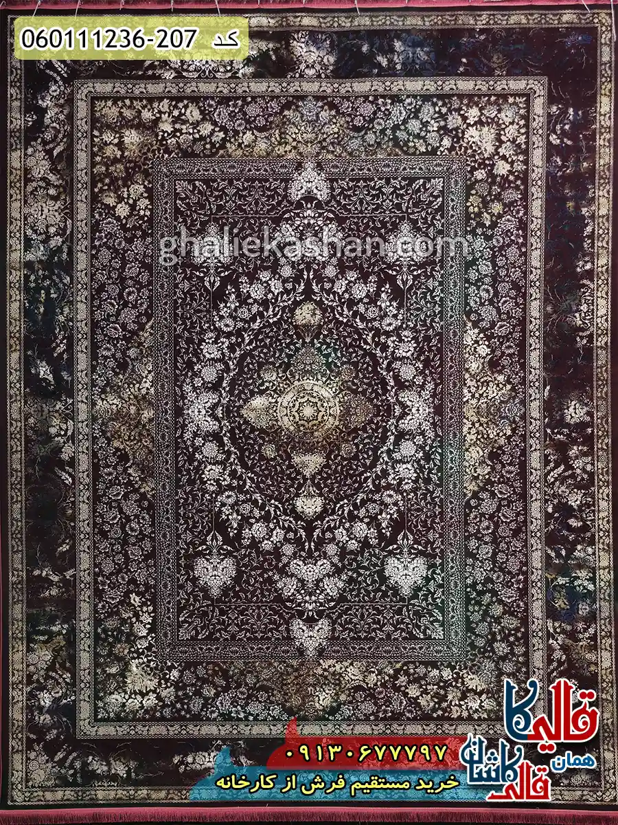 فرش وینتیج 1200 شانه طرح نیکا رنگ قرمز لاکی گل برجسته کاشان اصلی
