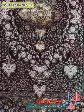 فرش وینتیج 1200 شانه طرح نیکا رنگ قرمز لاکی گل برجسته کاشان زمینه