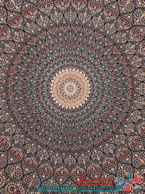 فرش کلاسیک 1200 شانه اصیل طرح سلطانیه گنبد رنگ سرمه ای کاشان زمینه