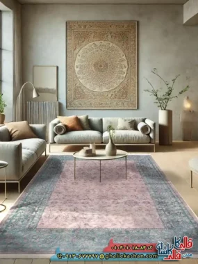 فرش وینتیج  1000 شانه طرح افشان مه فام زمینه نسکافه ای کاشان