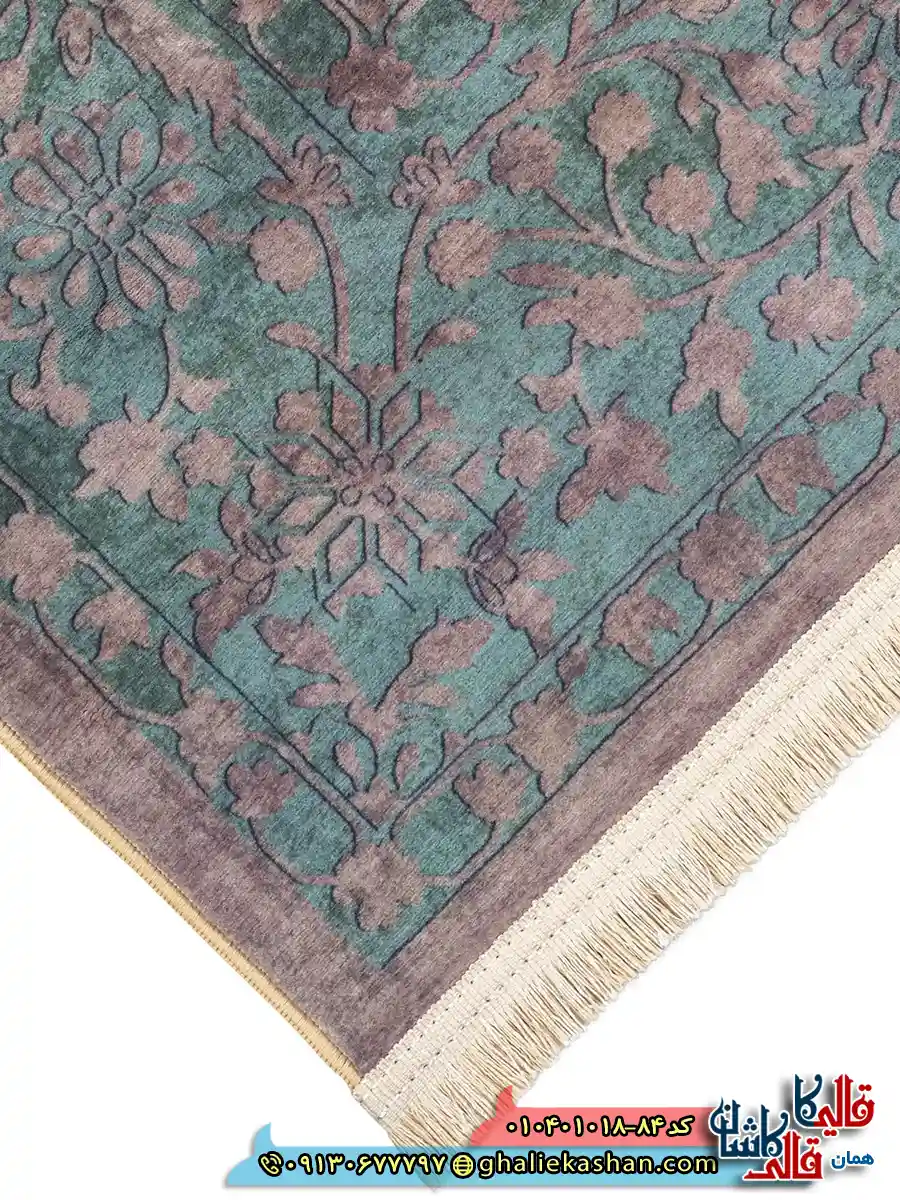 فرش وینتیج 1000 شانه طرح افشان مه فام زمینه نسکافه ای کاشان نزدیک2