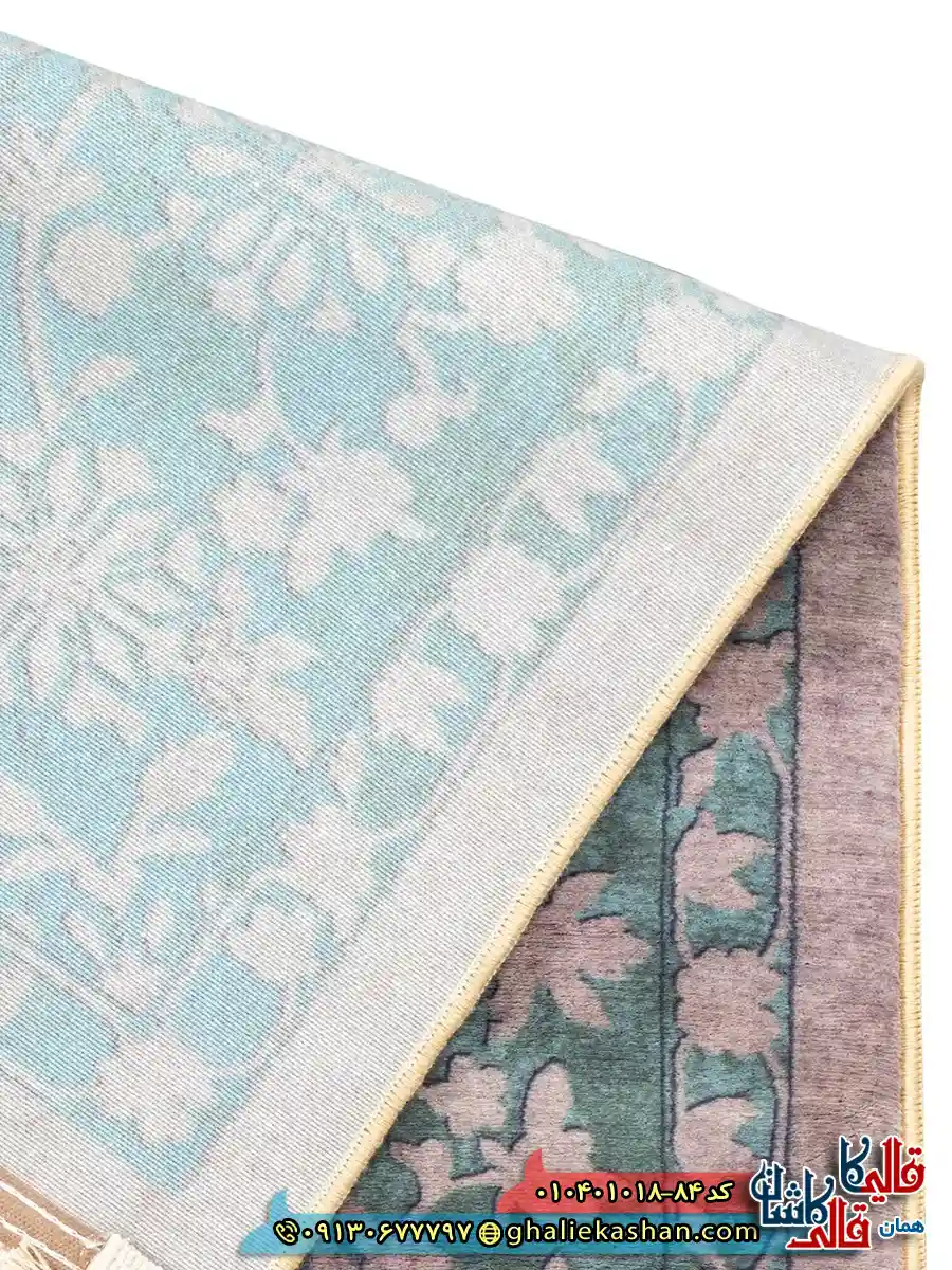 فرش وینتیج 1000 شانه طرح افشان مه فام زمینه نسکافه ای کاشان نزدیک4