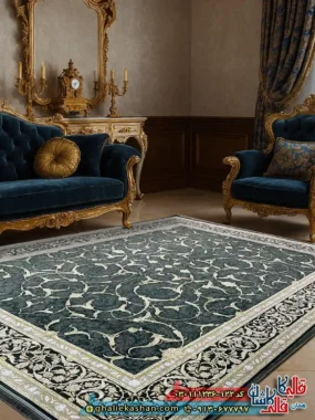 فرش 1200 شانه طرح افشان سامیا رنگ طوسی دودی گل برجسته کاشان