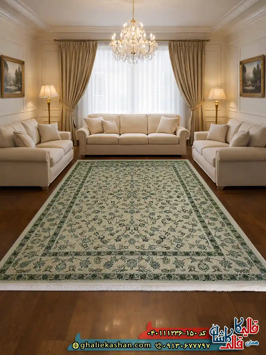 فرش 1200 شانه طرح افشان کارن رنگ کرم صدفی گل برجسته کاشان دکوراسیون فرش 1200 شانه طرح افشان کارن رنگ کرم صدفی گل برجسته کاشان دکوراسیون