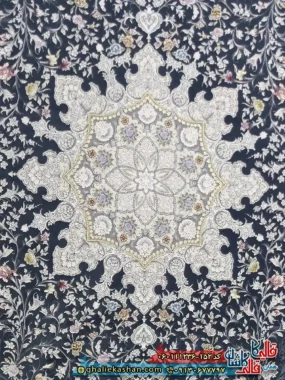 فرش 1200 شانه طرح دلبر رنگ طوسی دودی گل برجسته کاشان زمینه
