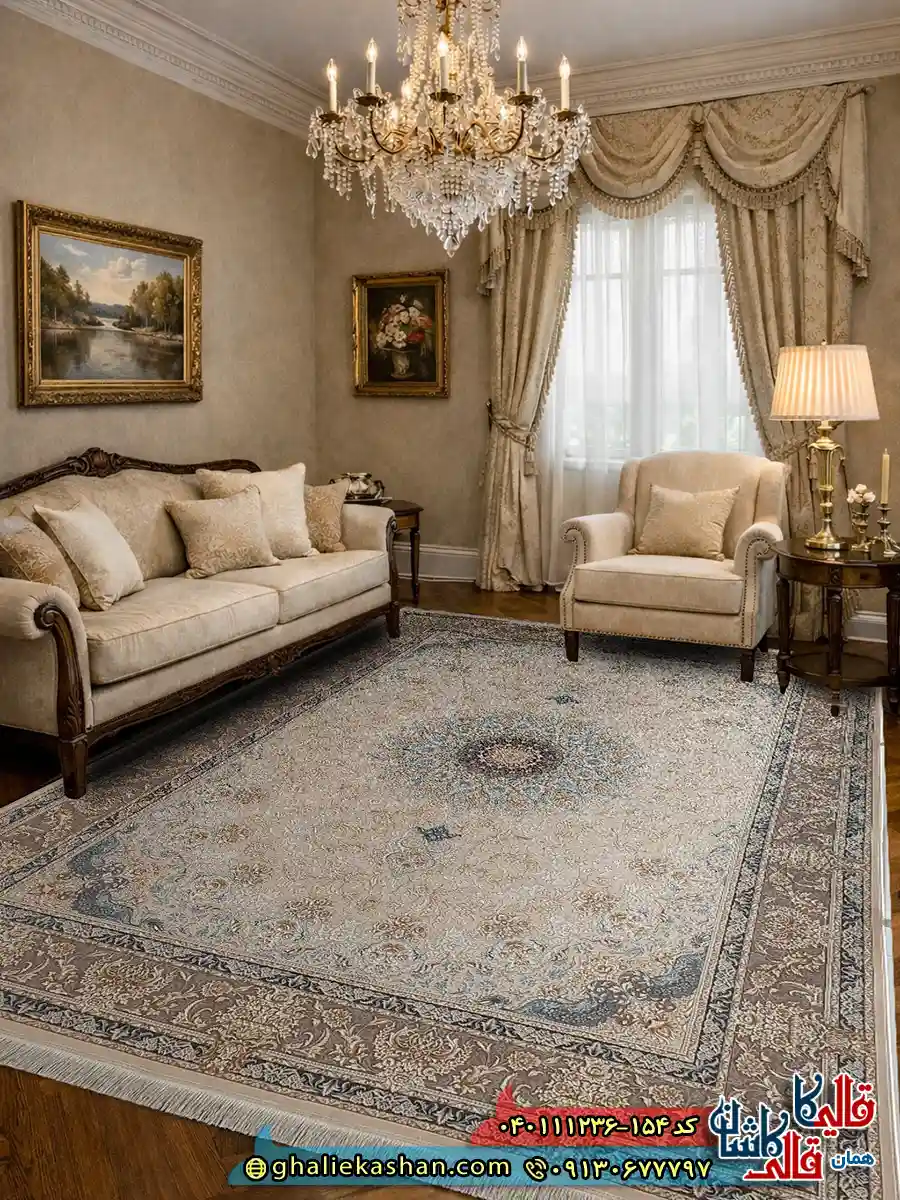 فرش 1200 شانه طرح ملانیا رنگ کرم صدفی گل برجسته کاشان دکوراسیون فرش 1200 شانه طرح ملانیا رنگ کرم صدفی گل برجسته کاشان دکوراسیون