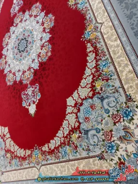 فرش 700 شانه طرح ملیسا رنگ قرمز لاکی کاشان نزدیک